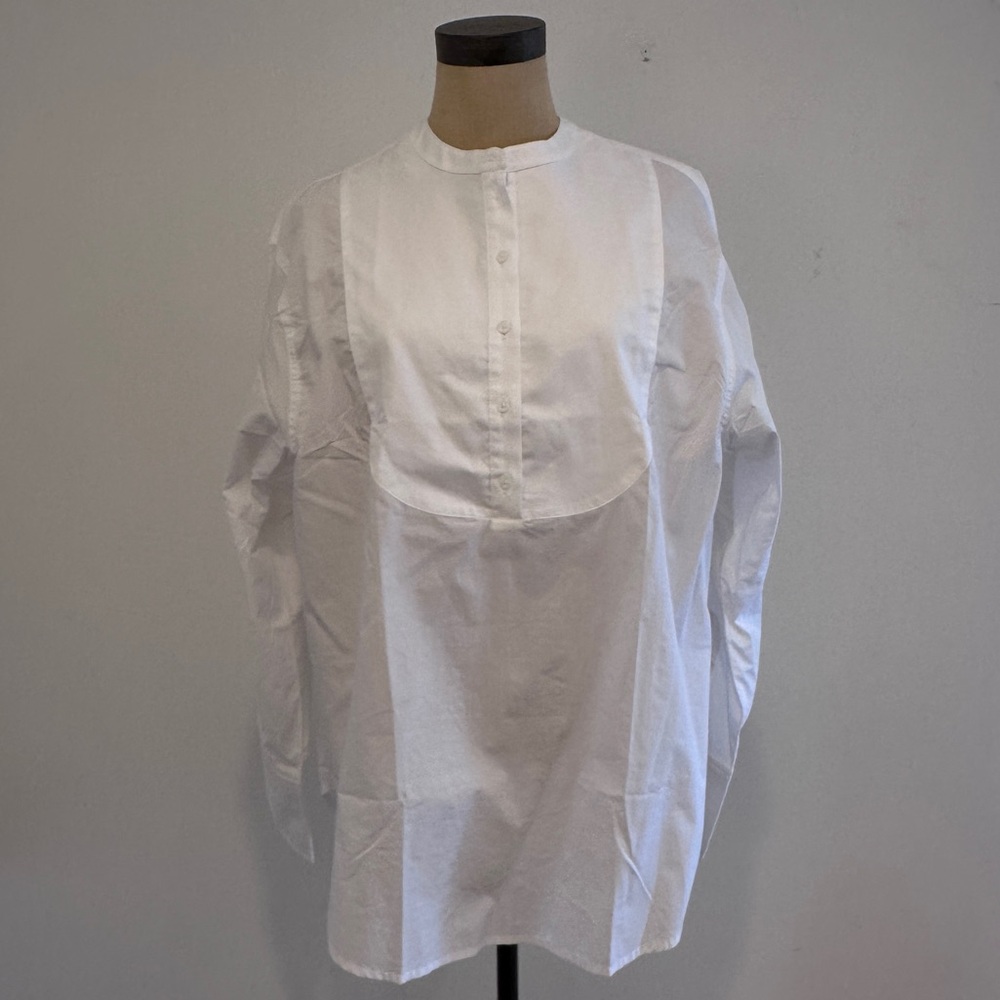 NWT J Crew White Tuxedo Popover Shirt Size S